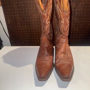 Mens J.B. Dillon Tan Leather Cowboy Boots 10.5EE